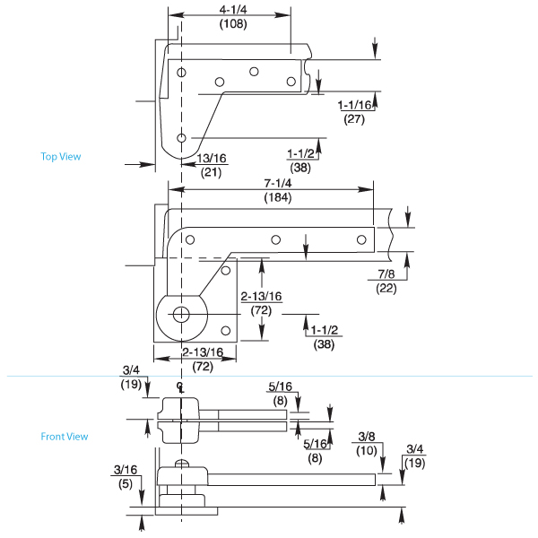 Rixson 117x11/2 Light Duty 11/2" Offset Hung Door Pivot Set